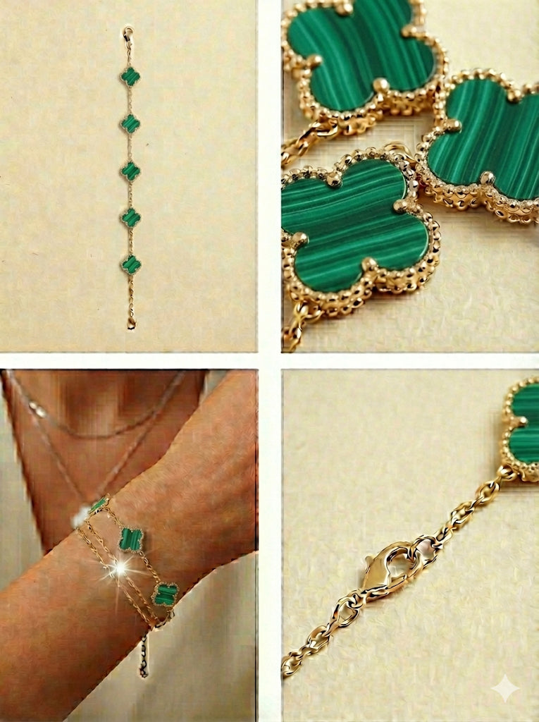 Yellow 5 Charm Quatrefoil Bracelet