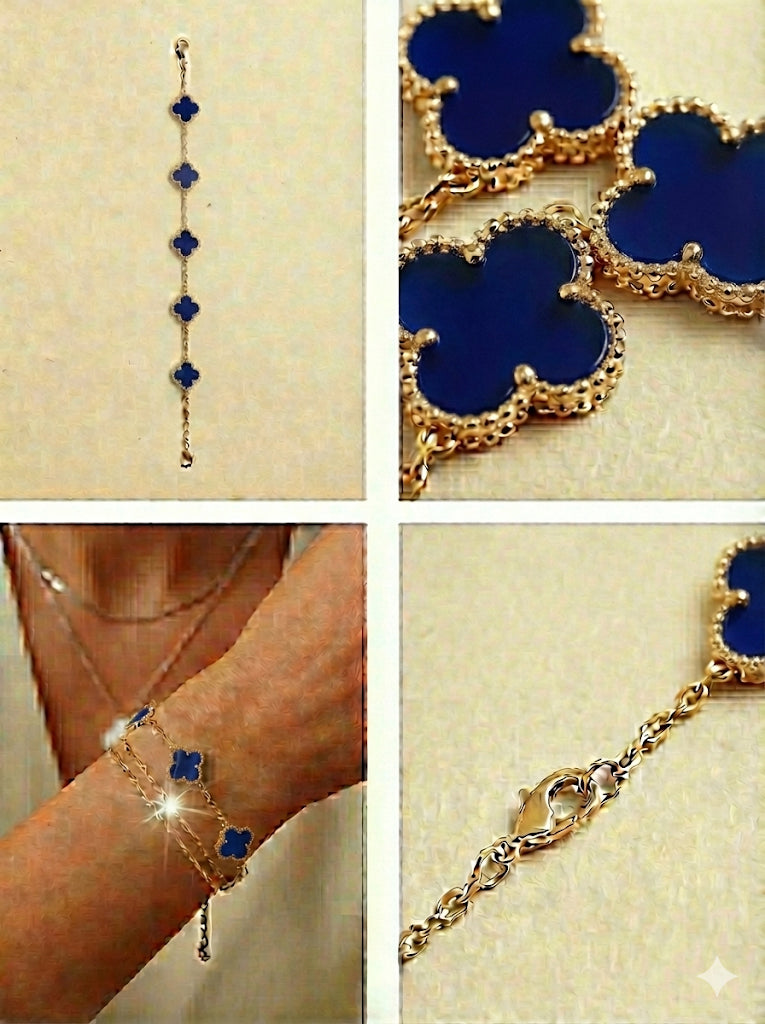 Yellow 5 Charm Quatrefoil Bracelet