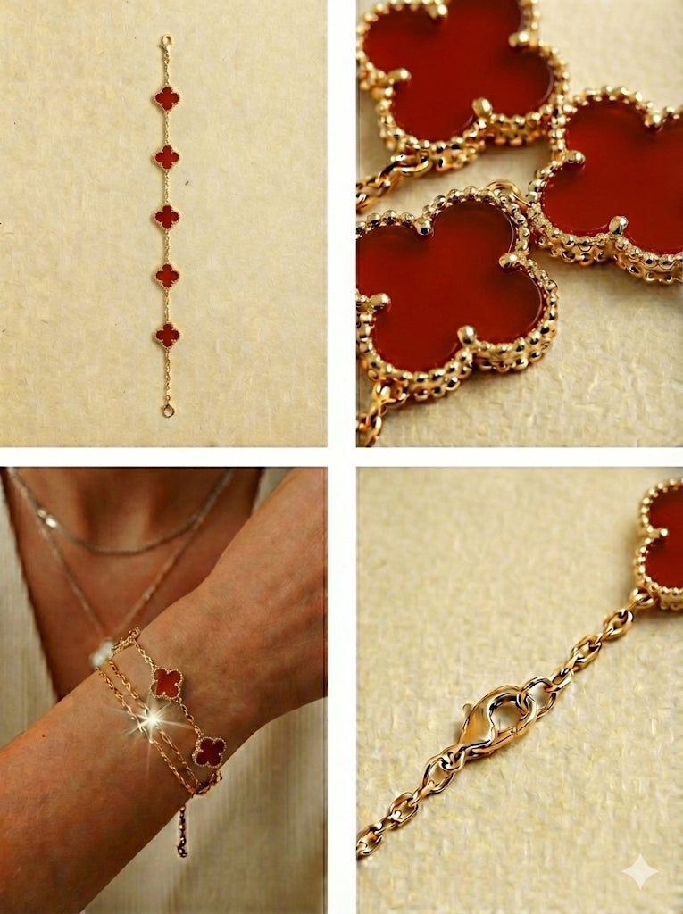 Yellow 5 Charm Quatrefoil Bracelet