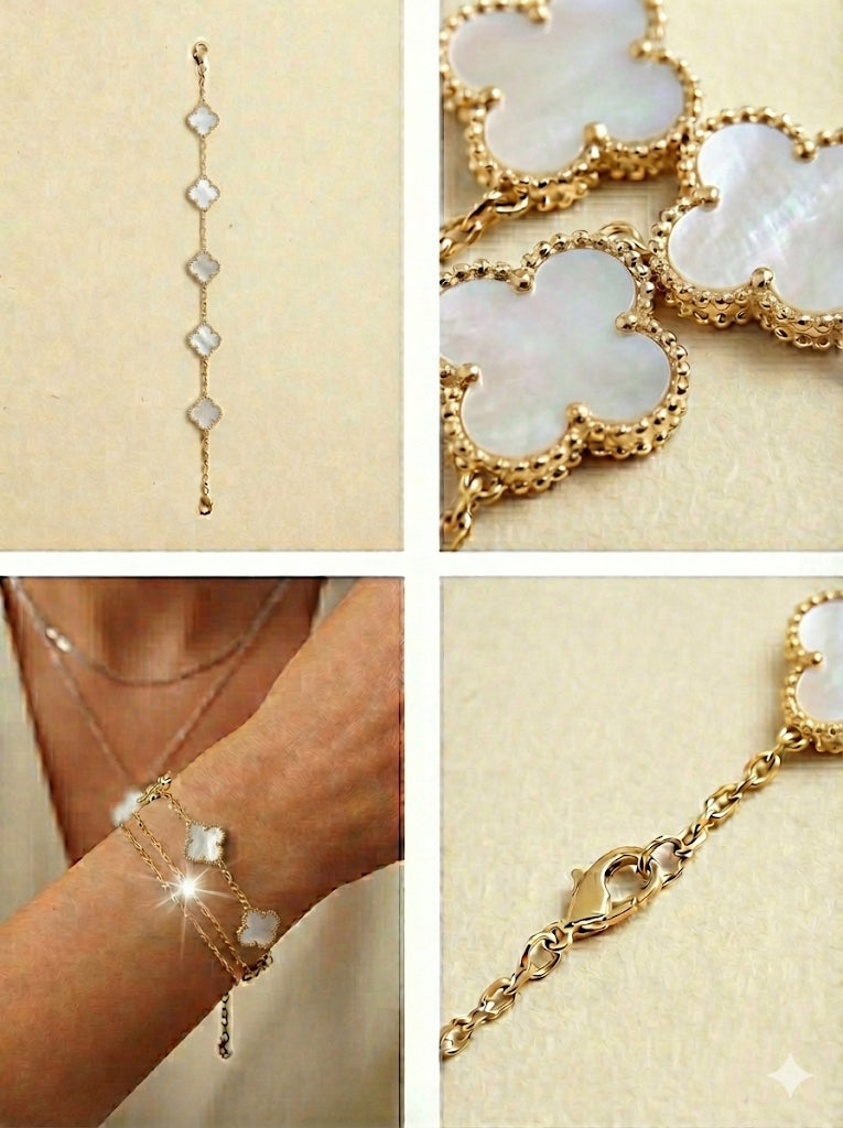 Yellow 5 Charm Quatrefoil Bracelet