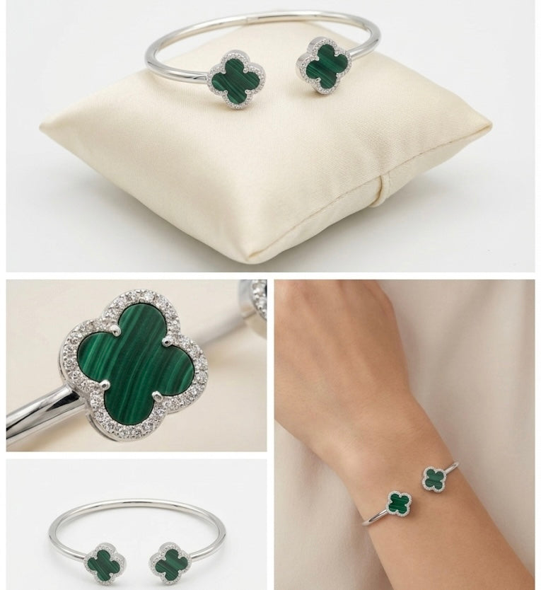 Silver Quatrefoil Bangle