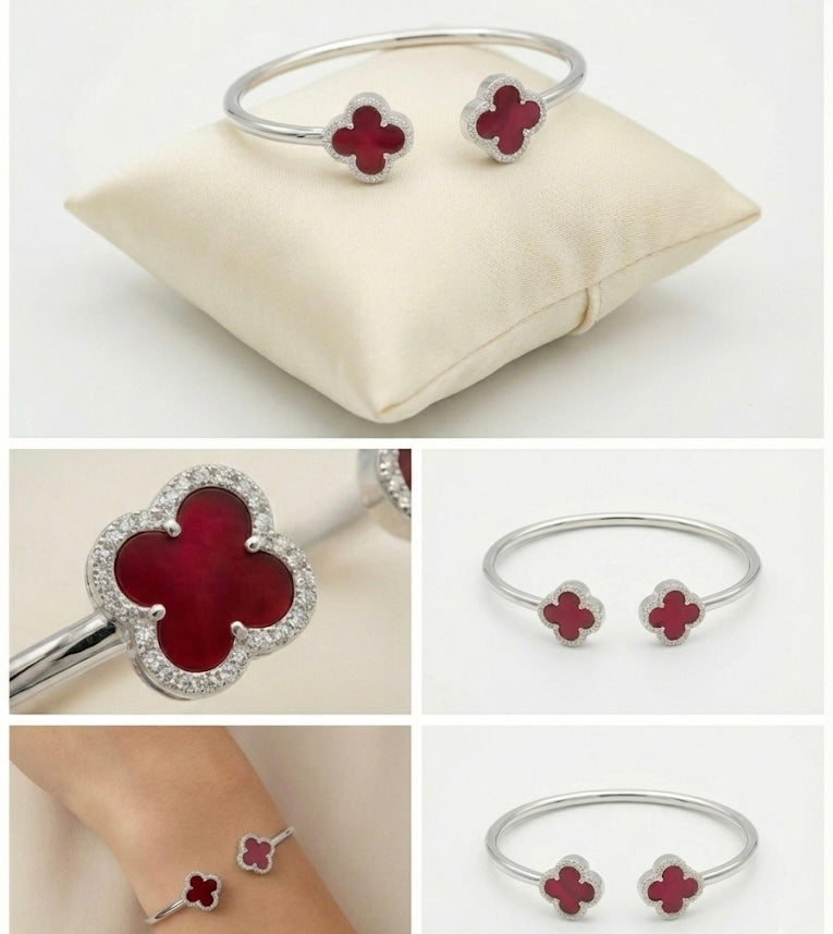 Silver Quatrefoil Bangle